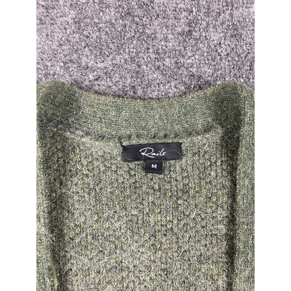 Rails Runi Green Gray Camo Button Cardigan Alpaca Wool Womens Medium Warm - Picture 2 of 10